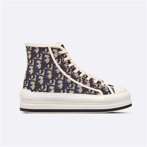 deep blue dior oblique embroidered cotton|dior platform sneaker.